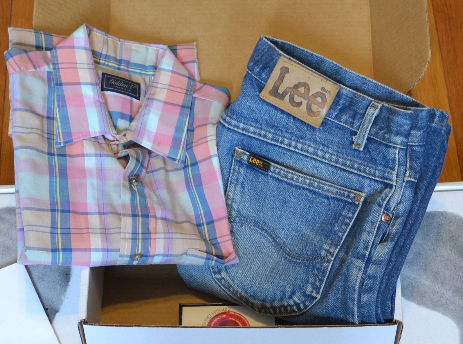 Vintage Lee Riders and a short-sleeve button-up